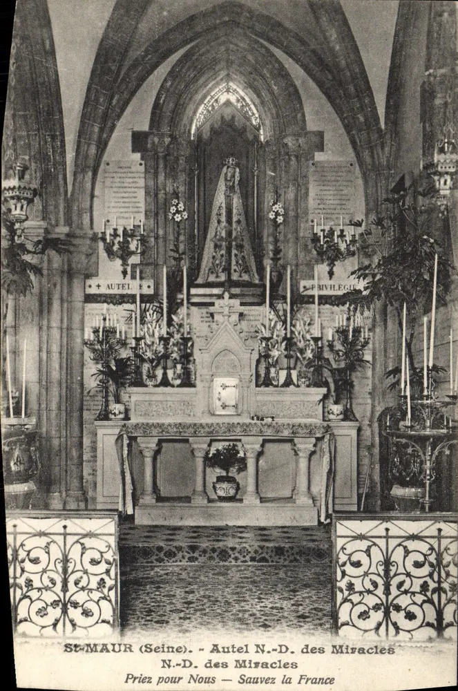 St-Maur (Seine) — Autel de Notre-Dame des Miracles — éditeur imprimeur non visible - Frente