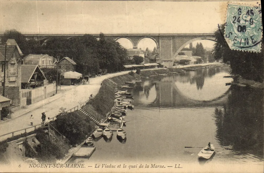 Nogent-sur-Marne — Der Viadukt und der Kai der Marne — LL. - Vorderseite