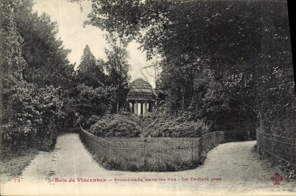 Wäldchen von Vincennes — Spaziergang durch die Inseln — Der griechische Tempel - Vorderseite
