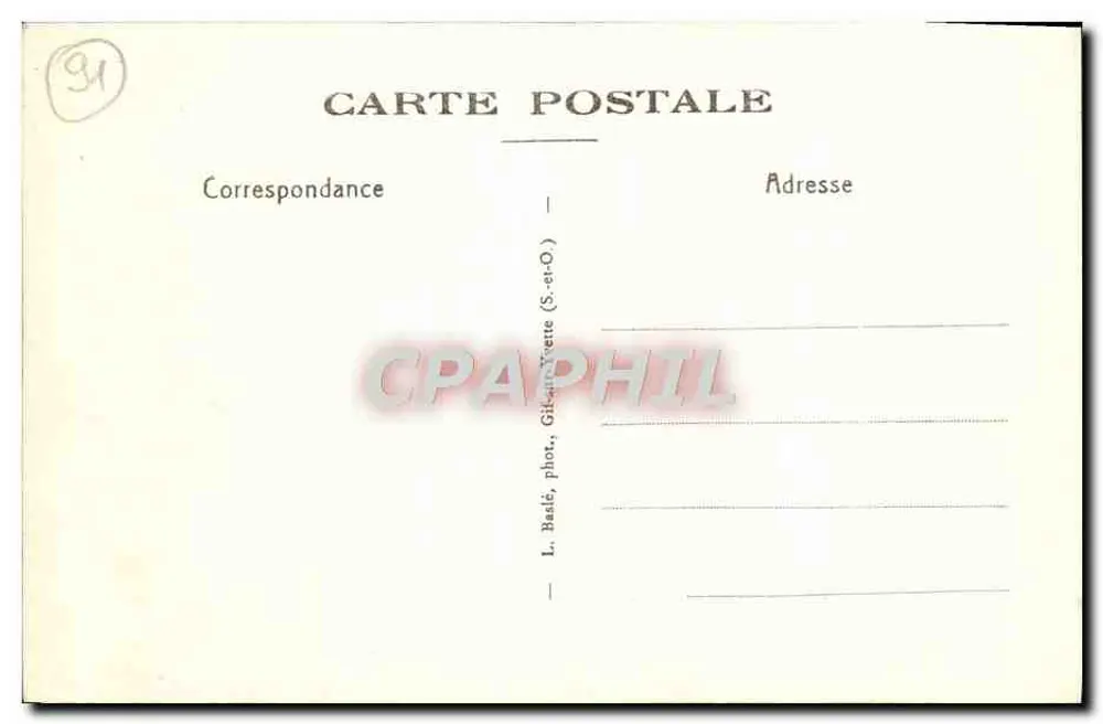 Gif-sur-Yvette — Ruinen der Abtei Le Petit Bois — L. Balé, phot. Gif-sur-Yvette (S.-et-O.) - Rückseite