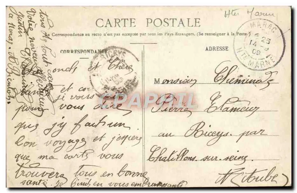 Castelo de Marac — Arredores de Langres — Librairie-Papeterie Paul Mongin, Langres, n°321 - Verso