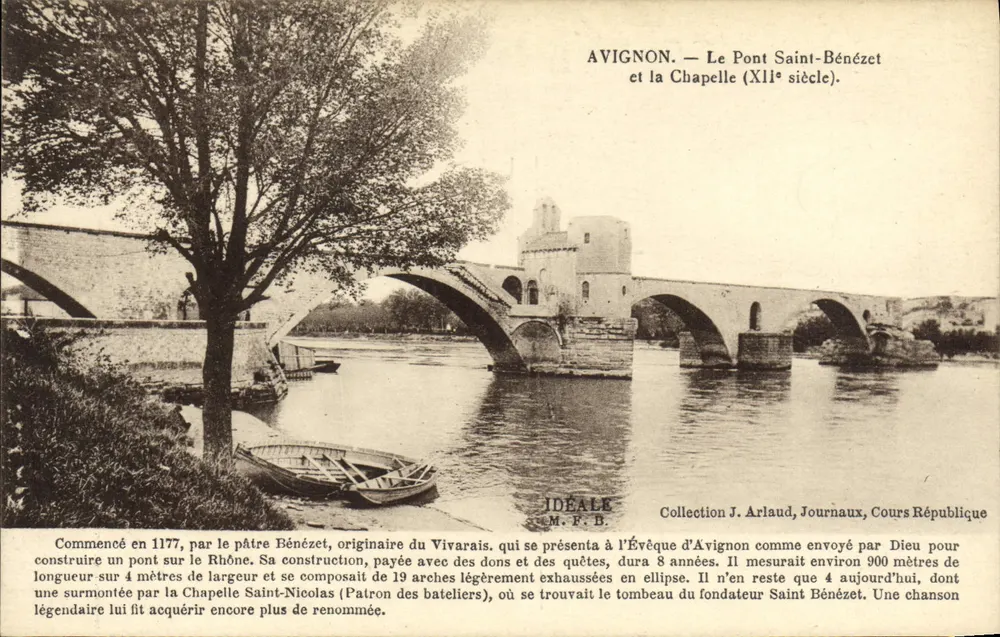 Avignon — O Ponte São Bénézet e a Capela (século XI). - Frente