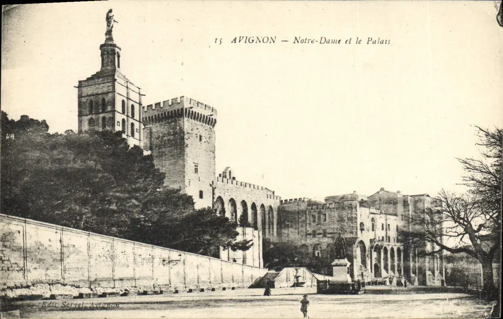 Avignon — Igreja de Nossa Senhora e o Palácio — Édit Servel, Antonon, n°15 - Frente