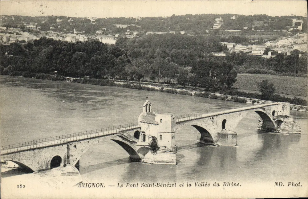 Avignon — Die Brücke Saint-Bénézet und die Rhône-Tal — ND. Phot. n°182 - Vorderseite