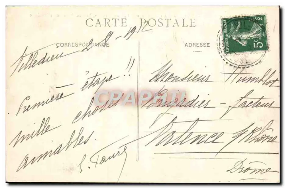 Villedieu - Vue Générale et la rivière d'Aygues — Édition Gautier, Tabacs, Villedieu (Vaucluse) - Verso