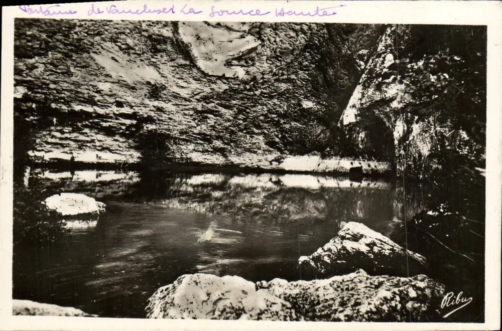 Fontaine de Vaucluse — Źródło Wysokie — Wydawnictwo Voe Martin, nr 5887 - Awers