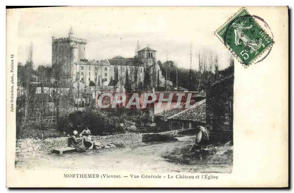 Morthemer (Vienne) — Allgemeiner Blick — Schloss und Kirche — Jules Rolondion, phot., Polliers 14 - Vorderseite