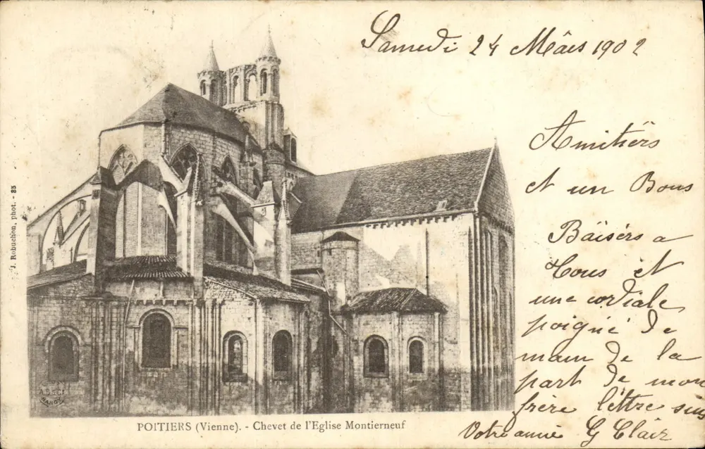 Poitiers (Vienne) — Ansicht des Kirchenschiffs der Kirche Montierneuf — J. Robuchon, phot. - 83 - Vorderseite