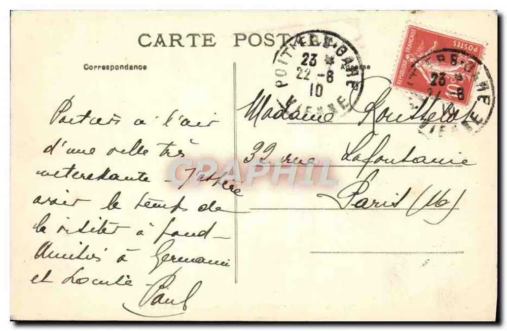 Poitiers - Tal des Clain, Ansicht von Blossac — anonymer Verlag, Nr. 37 - Rückseite