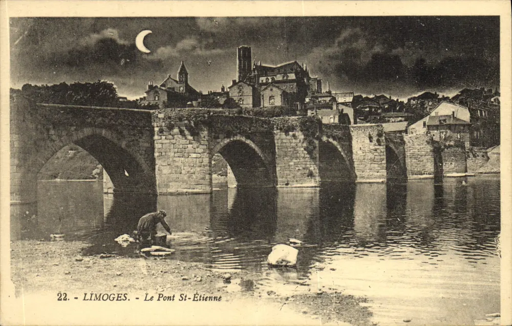 Limoges — O Ponte St-Étienne — editor desconhecido, n° 22 - Frente