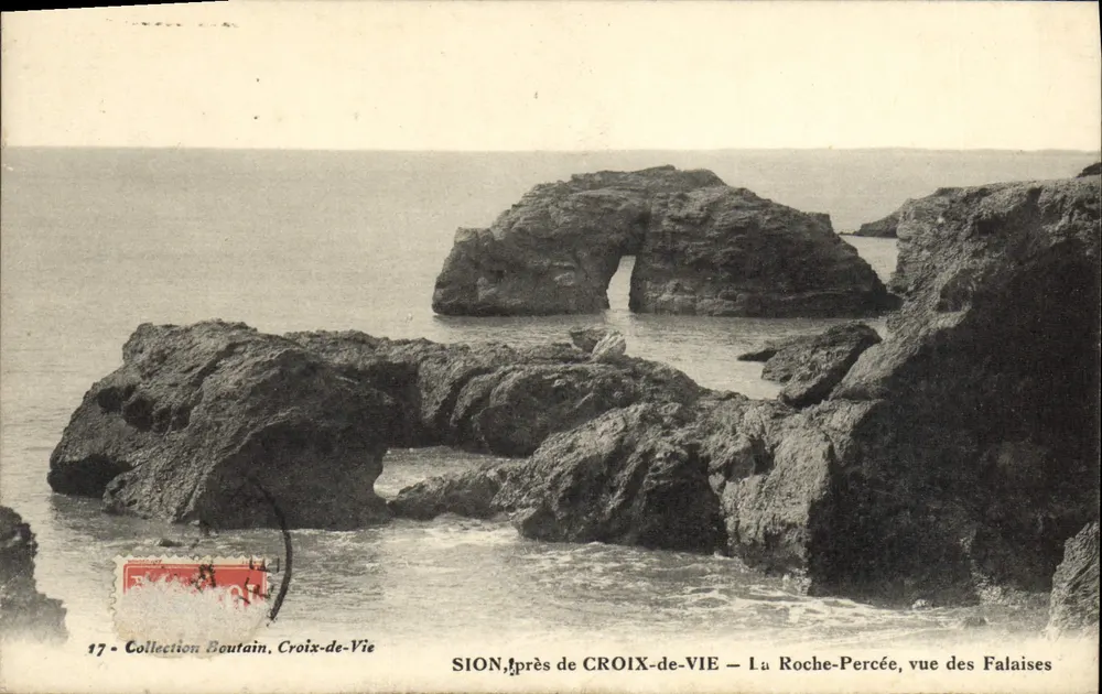 Sion, nahe Croix-de-Vie — La Roche-Percée, Blick von den Klippen — Sammlung Boutain - Vorderseite