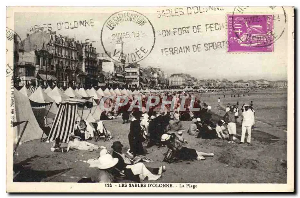 LES SABLES D'OLONNE - A Praia — Edição das Novas Galerias, n°124 - Frente