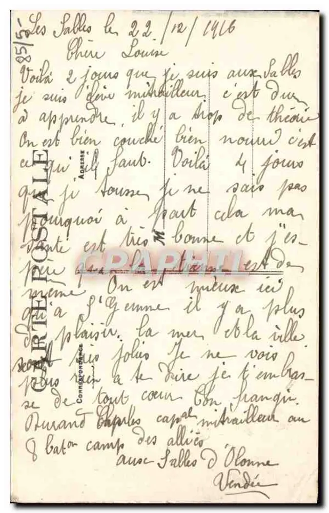 Les SABLES-d'OLONNE — Freude der Kinder, Ruhe der Eltern — Pons, Verleger, Sables d'Olonne — N° 400 - Rückseite