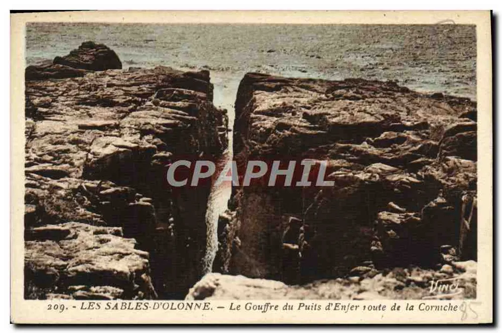 Les Sables-d'Olonne — Der Gouffre des Puits d'Enfer von der Corniche aus — Édition Nardot - Vorderseite