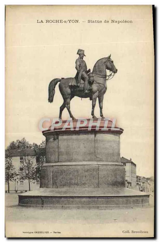 La Roche-sur-Yon — Estátua de Napoleão — Fototipia Vasselier, Nantes - Frente