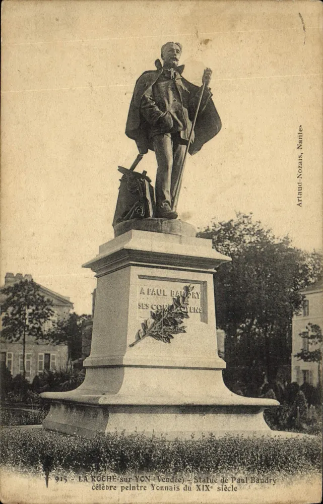 La Roche-sur-Yon (Vendée) — Statue von Paul Baudry, Maler aus La Roche-sur-Yon des 19. Jahrhunderts — veröffentlicht von Artaud-Nozas, Nantes, n° 915 - Vorderseite