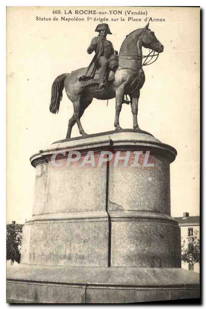 LA ROCHE-sur-YON (Vendée) — Statue Napoleons I. auf der Place d'Armes — Imp. Jehly - Vorderseite