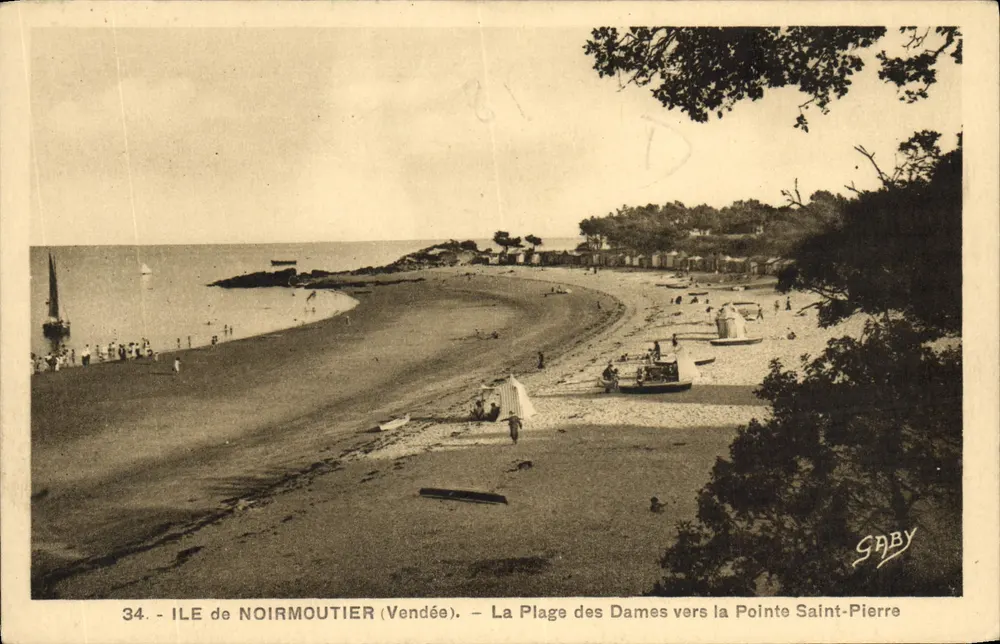 Insel Noirmoutier (Vendée) — La Plage des Dames in Richtung Pointe Saint-Pierre — Gaby, Nr. 34 - Vorderseite
