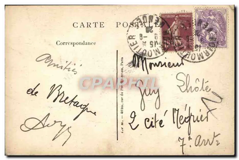NOIRMOUTIER — Bois de la Chaize — La Chambre des Dames — Ed. Gausson photo, n°128 - Rückseite