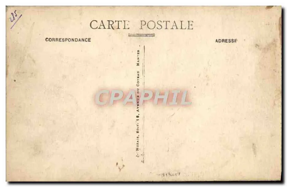 Noirmoutier (Vendée) — Unter dem schattigen Laub des Bois de la Chaize — J. Nozais, Verlag, 18, Avenue du Coteau, Nantes - Rückseite