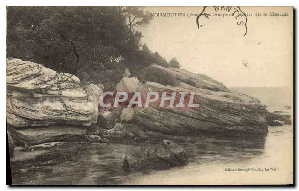 Noirmoutier (Vendée) — Gruppe von Felsen von der Estacade — Edition Beaugé-Poudio, Le Visil - Vorderseite