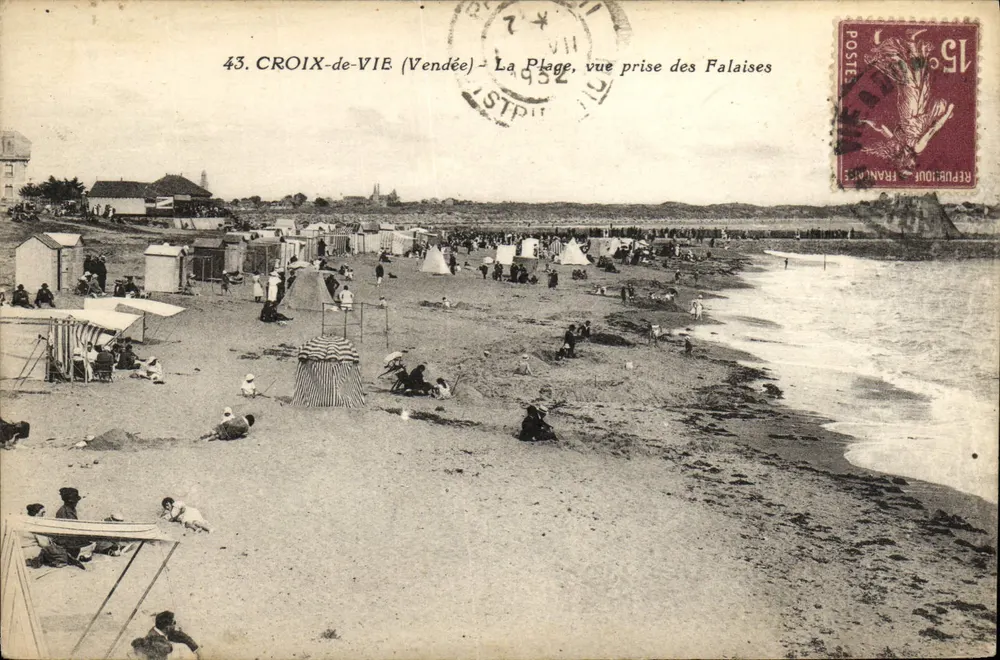 CROIX-DE-VIE (Vendée) — Die Strandansicht von den Klippen — N.P. Verleger - Vorderseite