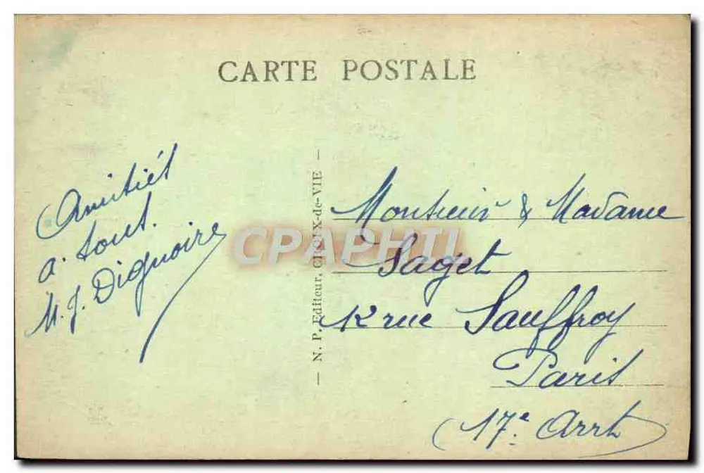 CROIX-DE-VIE (Vendée) — Die Strandansicht von den Klippen — N.P. Verleger - Rückseite
