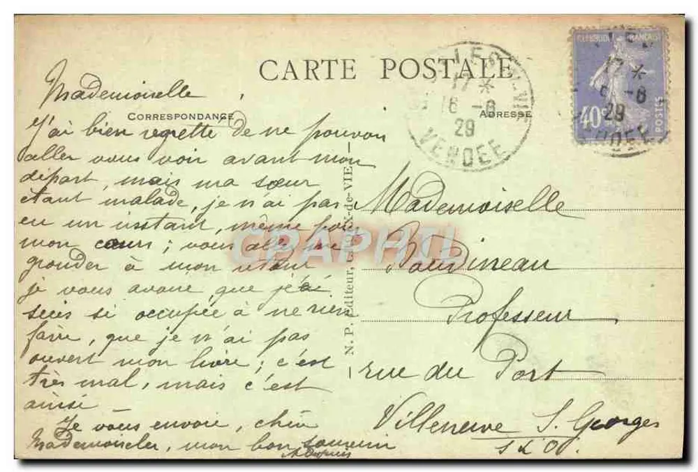 Von CROIX-DE-VIE nach SION (Vendée) — Gruppe von Felsen, bekannt als die Cinq Moines - Rückseite