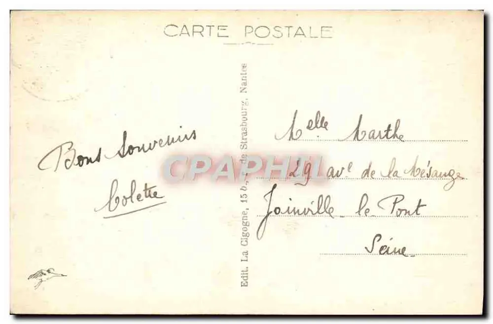 Croix-de-Vie — A Entrada do Porto — Editor La Cigogne, Nantes - Verso