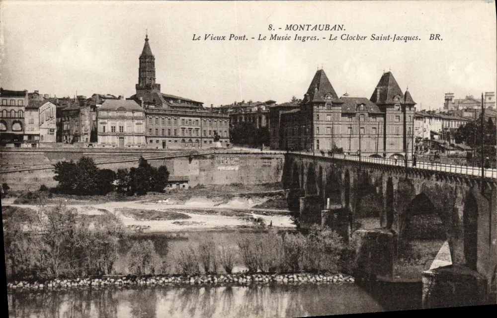Montauban - Der Alte Brücke, Das Ingres-Museum, Die Kirchturm Saint-Jacques — BR. - Vorderseite