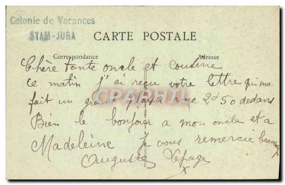 Champagnole — Ein Tannenwald — C-L-B, n° 403 - Rückseite
