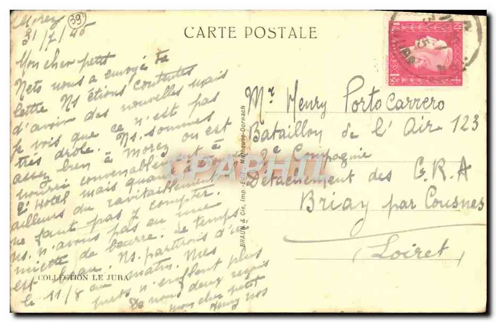 Morez — La Doye — H. Portocarrero - Verso