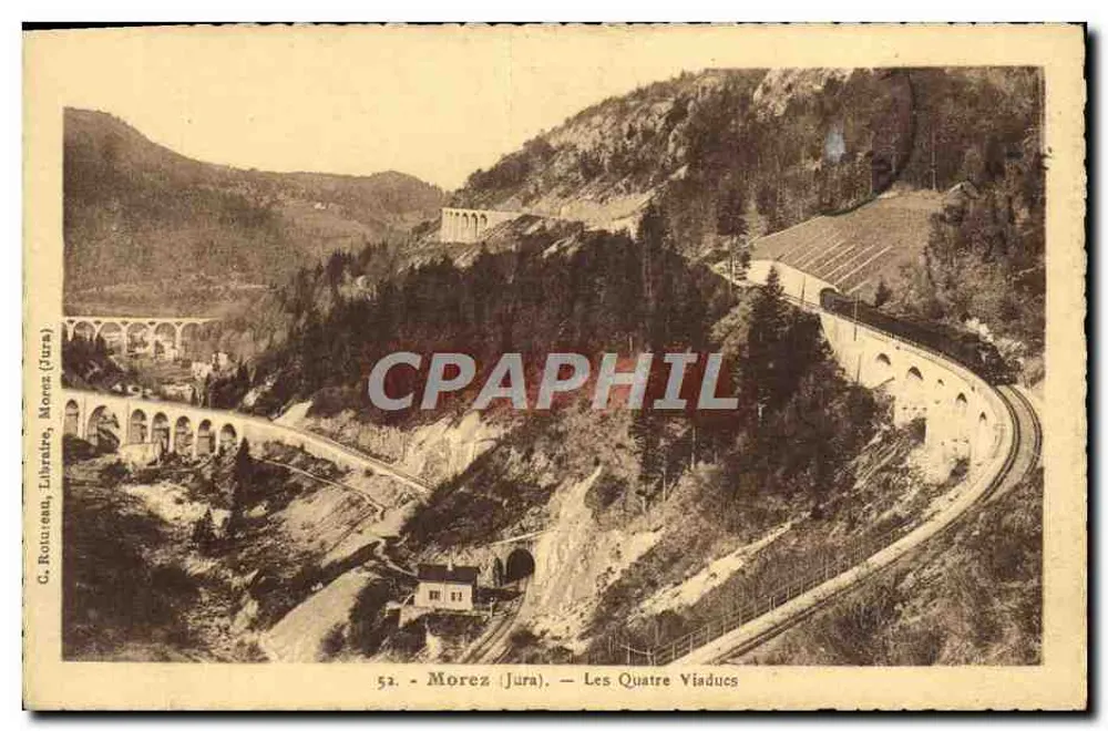Morez (Jura) — I Quattro Viadotti — G. Roucureau, Libraio, Morez (Jura) - Recto
