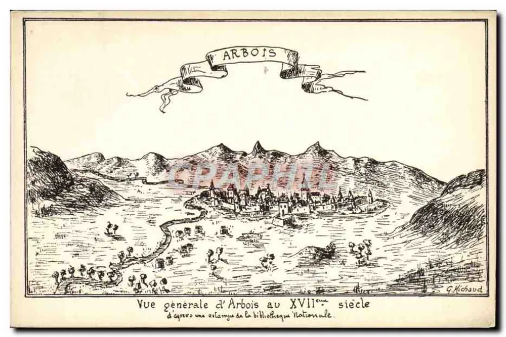 Arbois — Vista geral do século XVII — G. Michaud - Frente