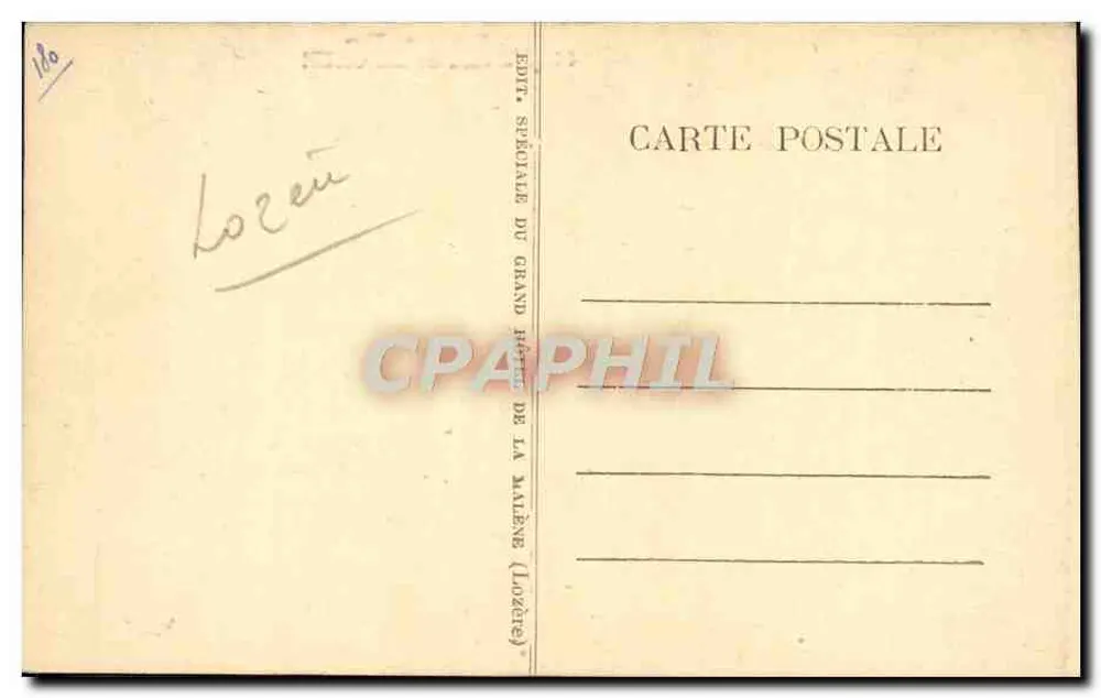 Gorges do Tarm — Castelo de La Caze — Edição especial do Grand Hôtel de La Malène (Lozère) - Verso