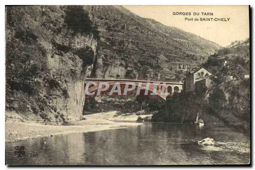 Gorges do Tarn — Ponte de Saint-Chely — editor não identificado, n° de série 130 - Frente