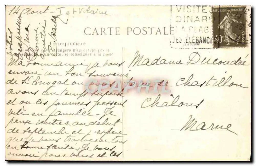 Costa da Esmeralda — Casa na costa — Edições Robind - Saint-Enogat, n°843 - Verso
