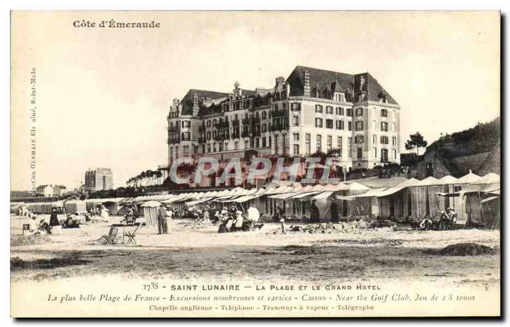 Saint-Lunaire — Die Strandpromenade und das Grand Hotel — Verlag Glemmans, Nr. 2738 - Vorderseite