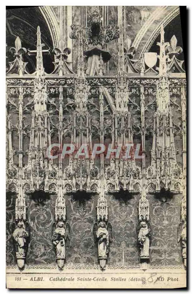 Albi — Catedral Sainte-Cécile. Stalles (detalhe) — ND Phot. - Frente