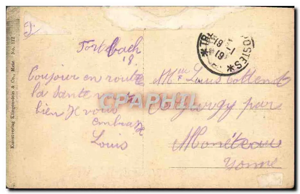 Metz — Deutsches Tor — Kunstverlag Klingenstein & Co., No. 112 - Verso