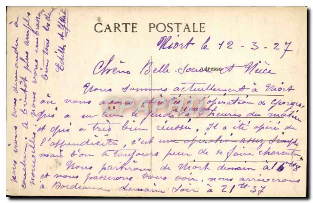 Niort — Il Donjon e Piazza del Donjon — ed. Max Mainard - Verso