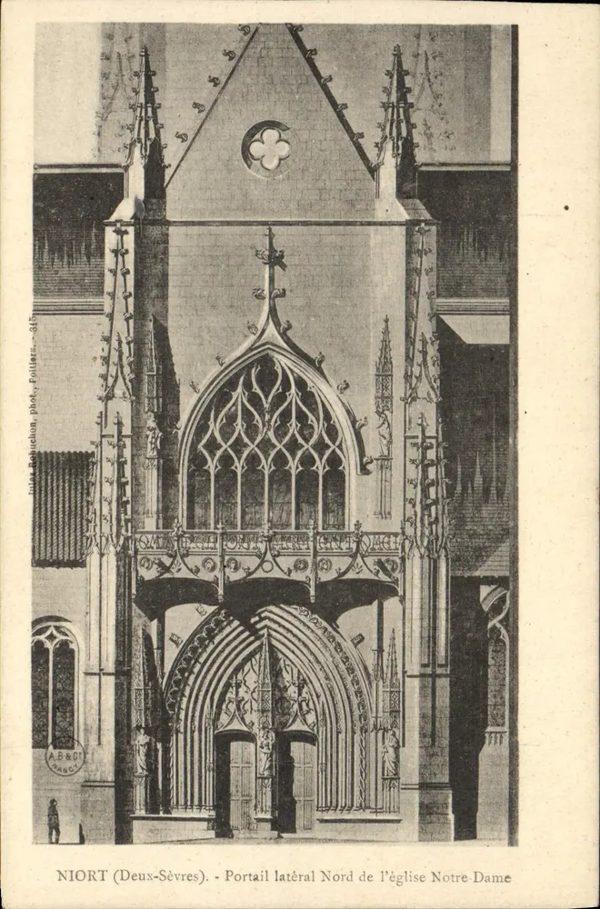 Niort (Deux-Sèvres) — Nordportal der Kirche Notre-Dame — A.B.&C.I. Folliers - Vorderseite