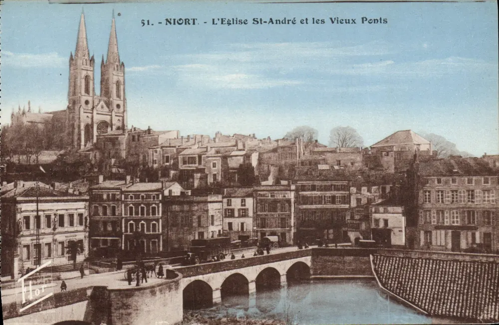 Niort - Kirche St-André und die alten Brücken — Édition Artistique Maison Carrière - Vorderseite