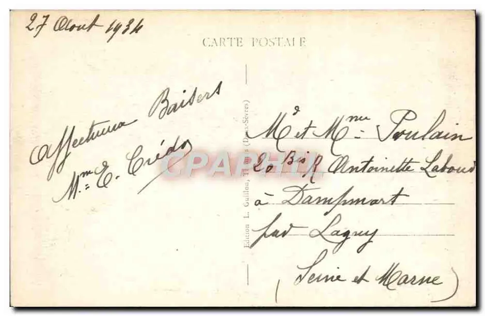 Thouars (Deux-Sèvres) — O Cirque de Missé — Editor Elgs, n°74 - Verso