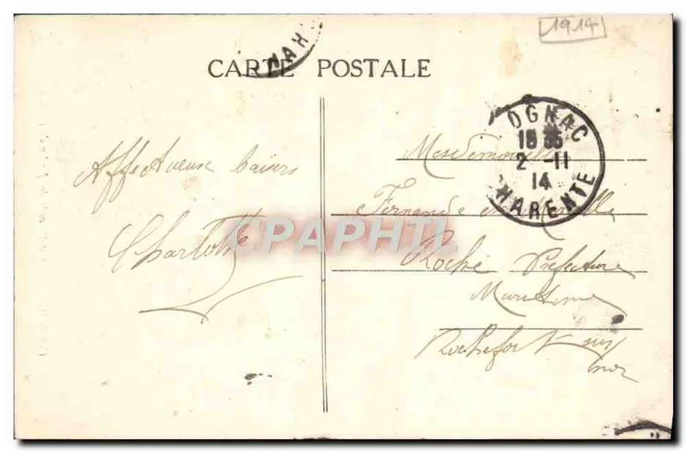 COGNAC — Brücke und Wasserfall des Rathausgartens — Edition der Nouvelles Galeries - Rückseite