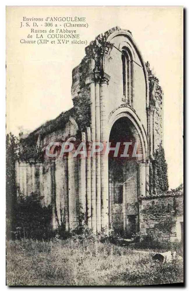 Ruinen der Abtei La Couronne — Chor (12. und 16. Jahrhundert) — Umgebung von Angoulême (Charente) - Vorderseite