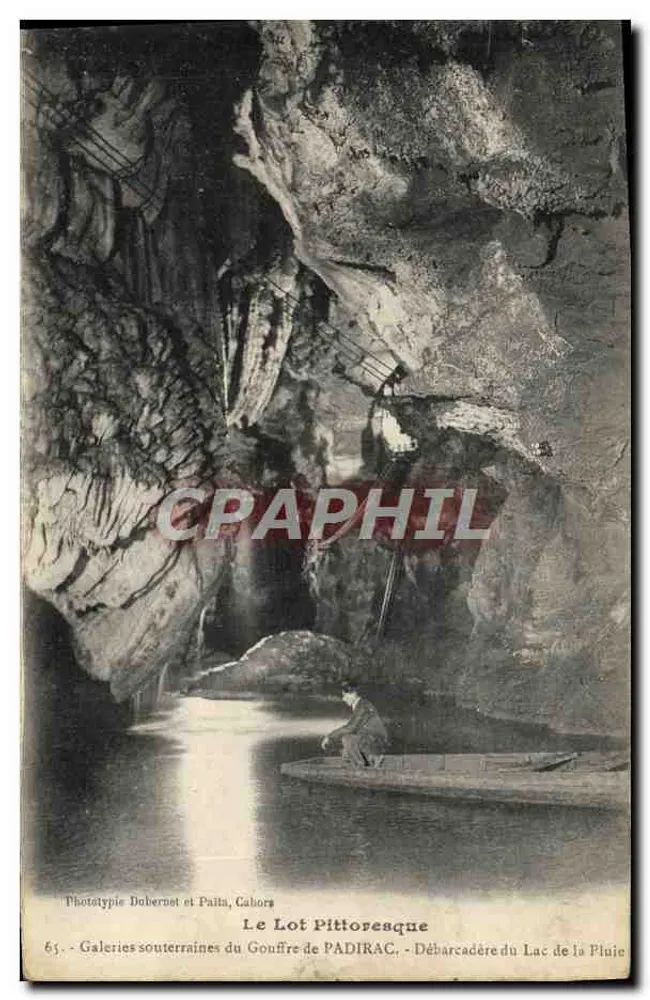 Unterirdische Galerie des Padirac-Höhlen — Anlegestelle des Regenlakes — Phototypie Debernert et Paila, Cahors, n°65 - Vorderseite