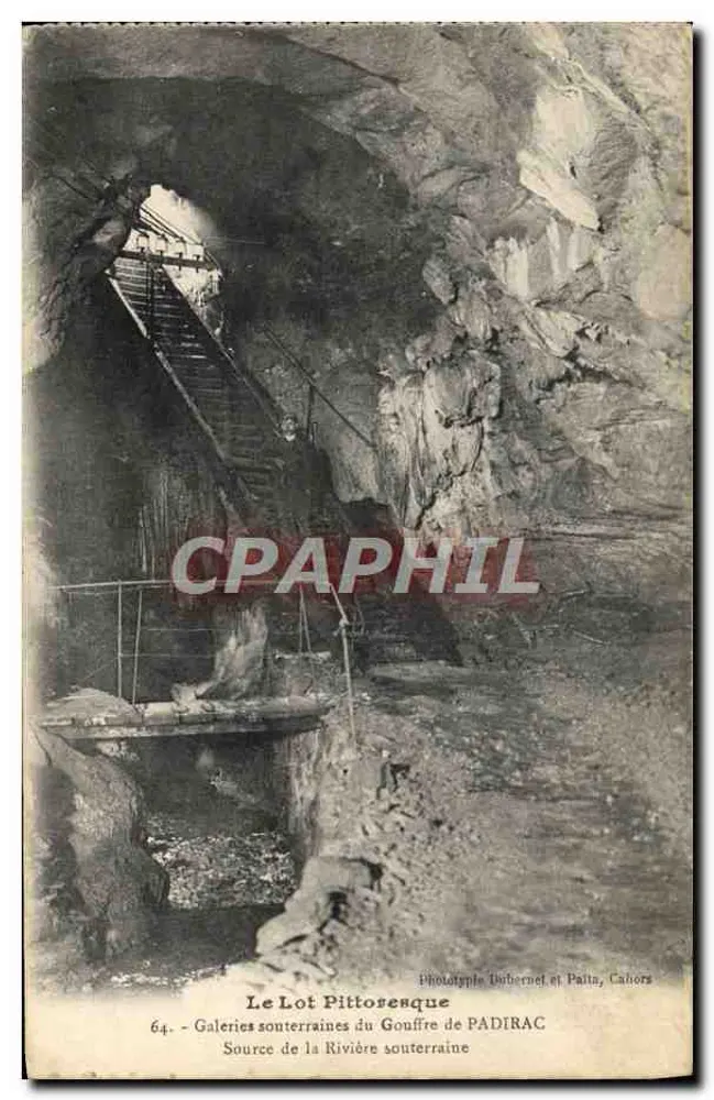 Gouffre de Padirac — Unterirdische Galerien und Quelle der unterirdischen Fluss — Phototypie Dubernel et Palta, Cahors - Vorderseite