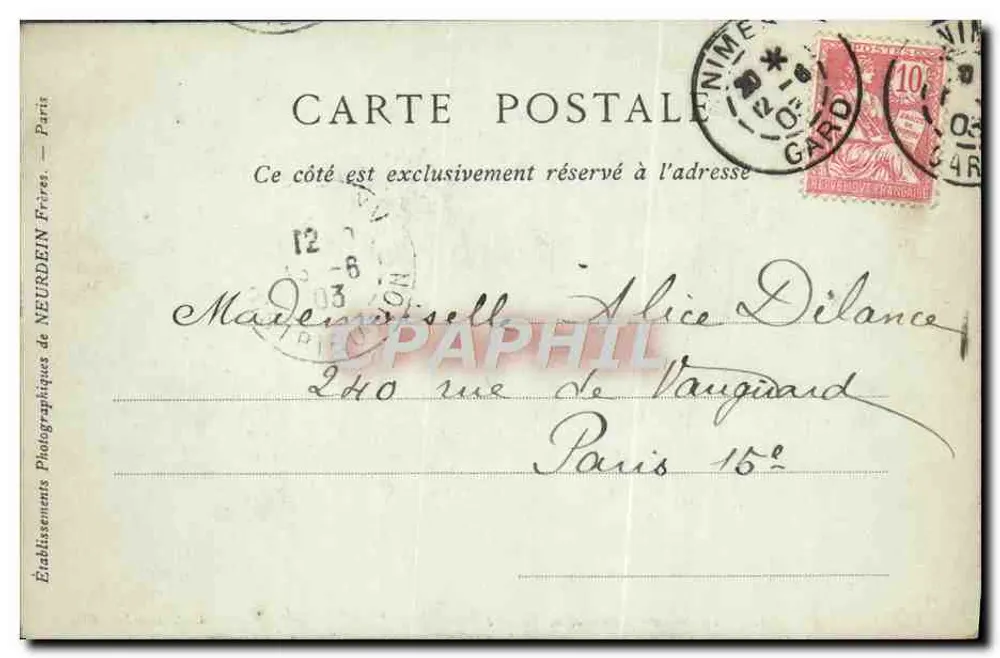Nîmes — Die Maison Carrée und das Theater — Sammlung ND Phot. - Rückseite