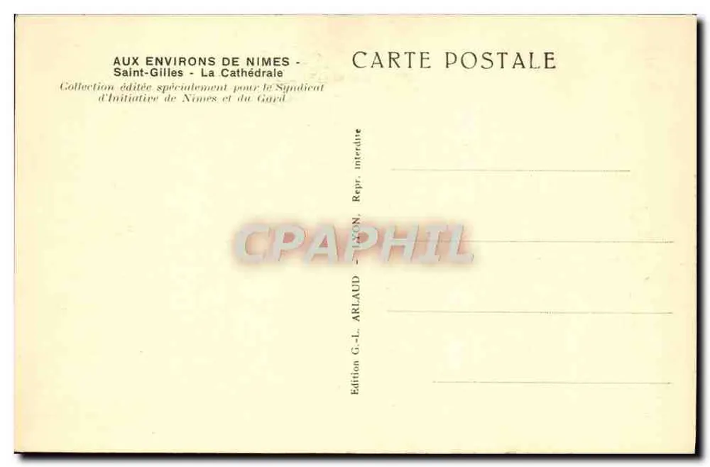 Saint-Gilles — Ansicht der Kathedrale — Edition G.-L. Arlaud - Rückseite